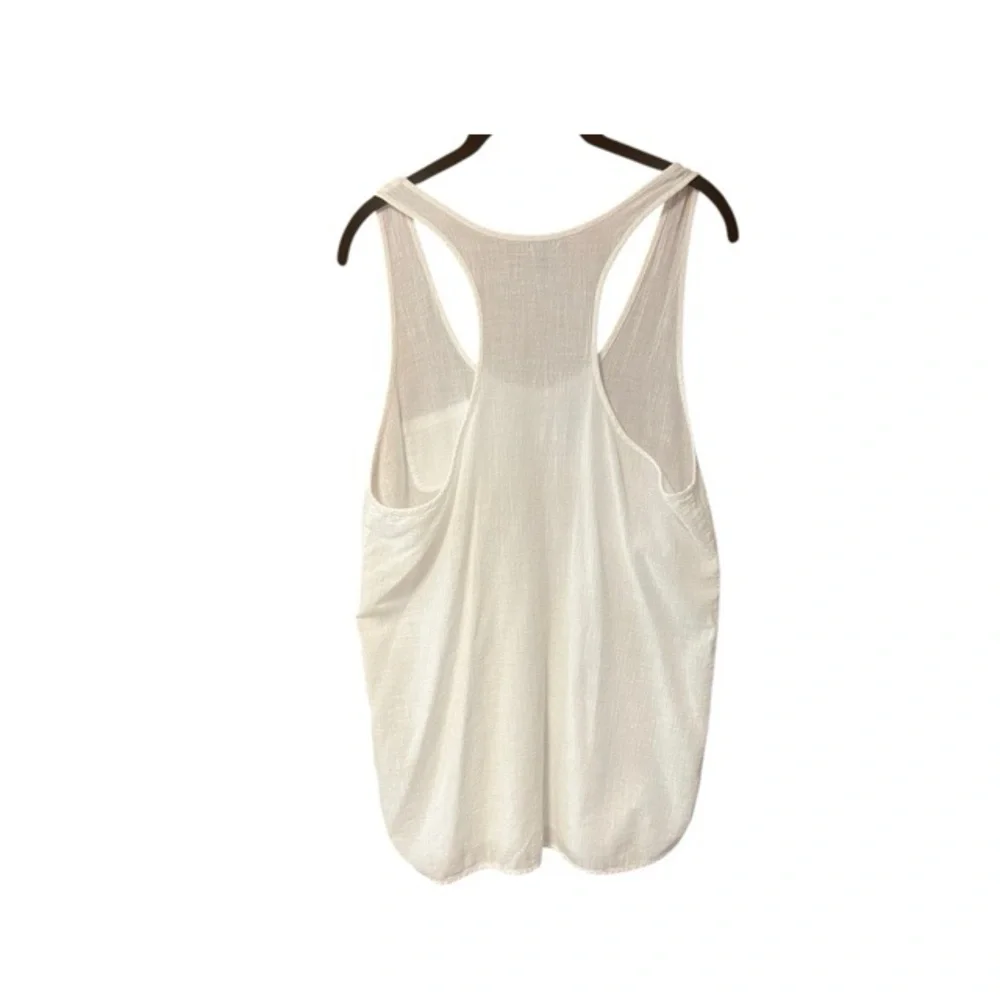 J.Crew White Cotton Racerback Tank Top - Picture 2 of 4